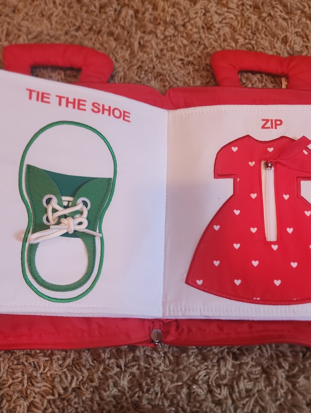 Red Interactive Quiet Book with Colorful Soft Interactive Pages - Picture 5 of 8